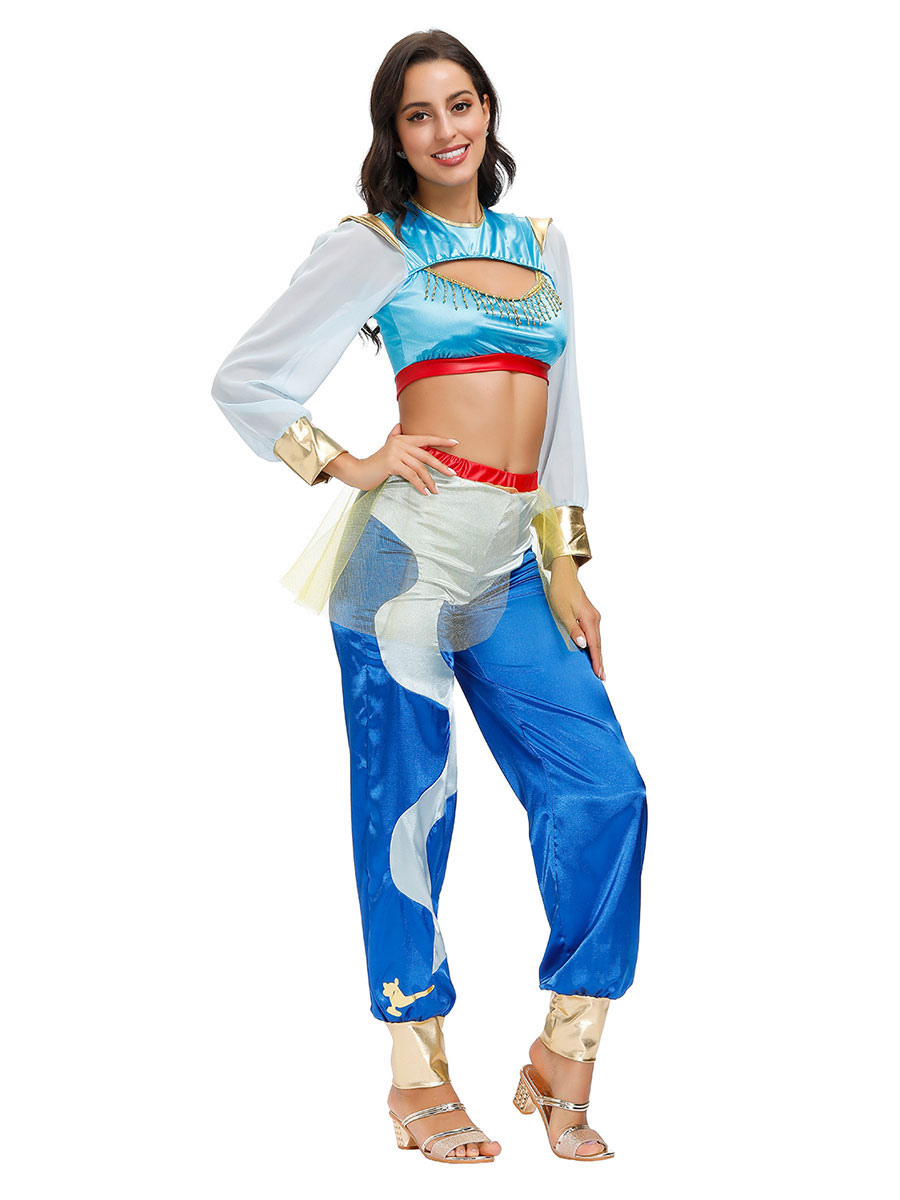 Déguisement Enfant 2 Pièces Costume Danse Du Ventre Orientale - Robe + Jupe 5-9 Ans