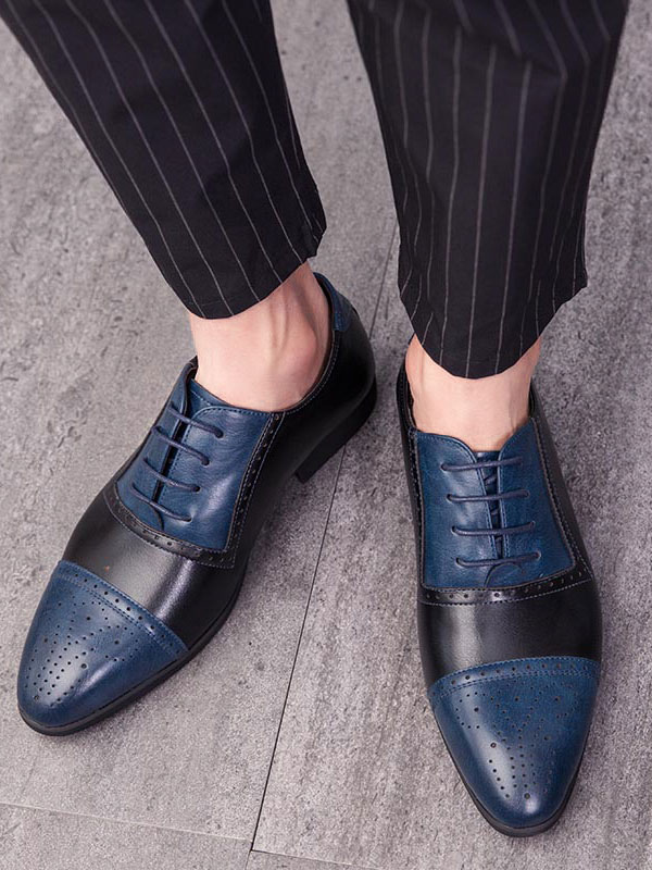 Polished Oxford Shoes Contrast Edge Modern Wedding Dress Shoes Men