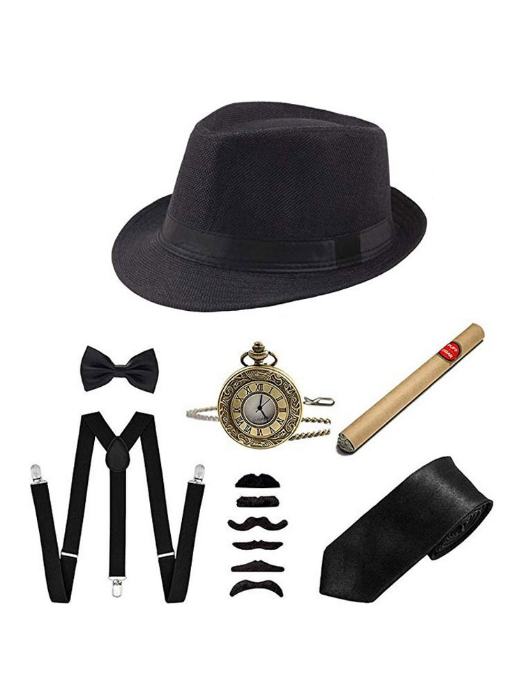 Set di accessori Gatsby Gangster da uomo degli anni '20 con