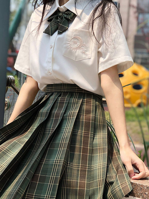 MLLM Japanese Anime Cosplay Costume,Jk Uniform Pure Plaid Pleated Skirt ...