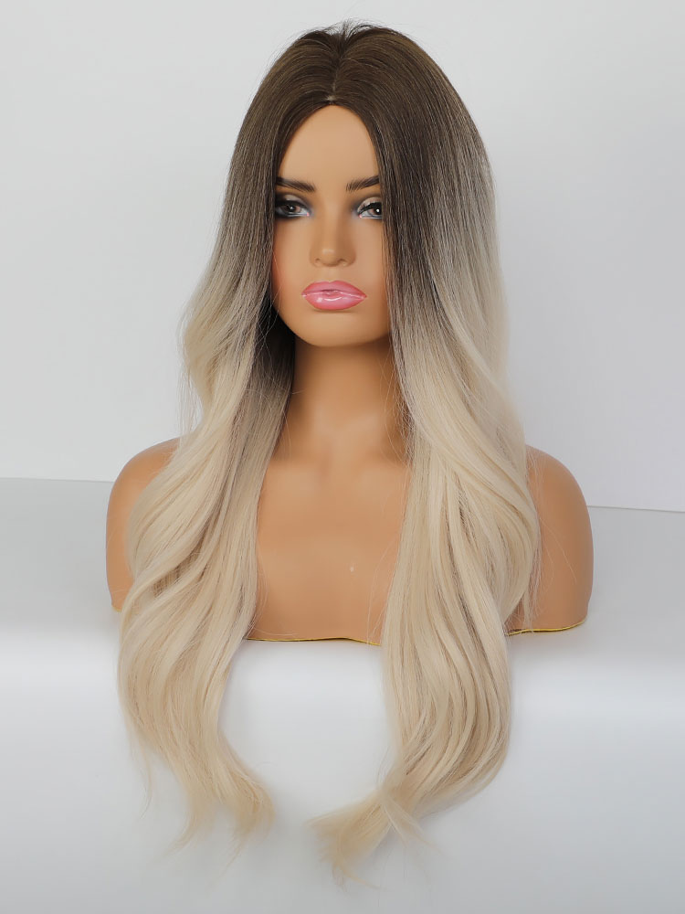 Women's Clothing Accessories | Long Wig For Woman Coffee Brown Centre Parting Heat-resistant Fiber Boyfriend Tousled Long Synthe