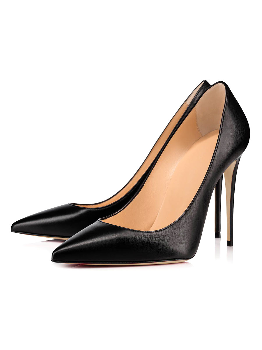 Tacones altos para mujer Zapatos negros con punta puntiaguda tacones de aguja - Milanoo.com
