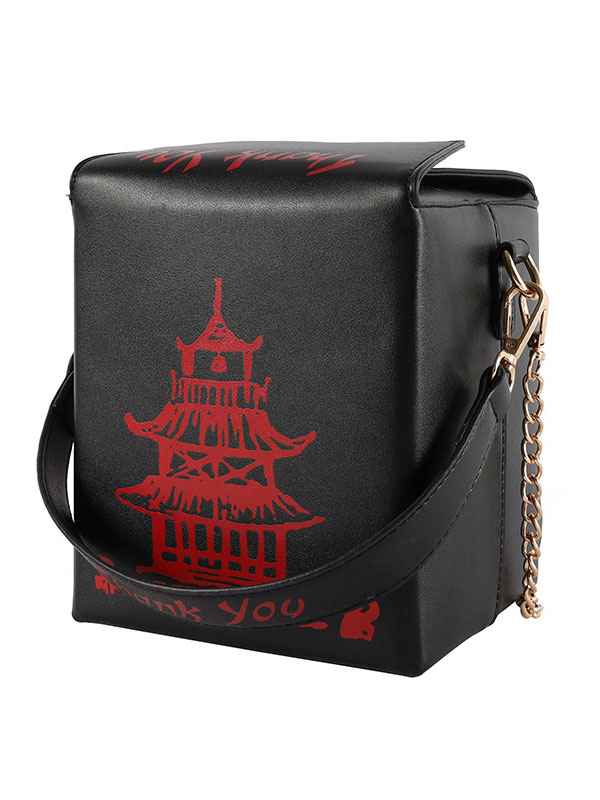 Costumes Lolita | Lolita Handbag Tower Print Leather Cross Body Bag - LV56053