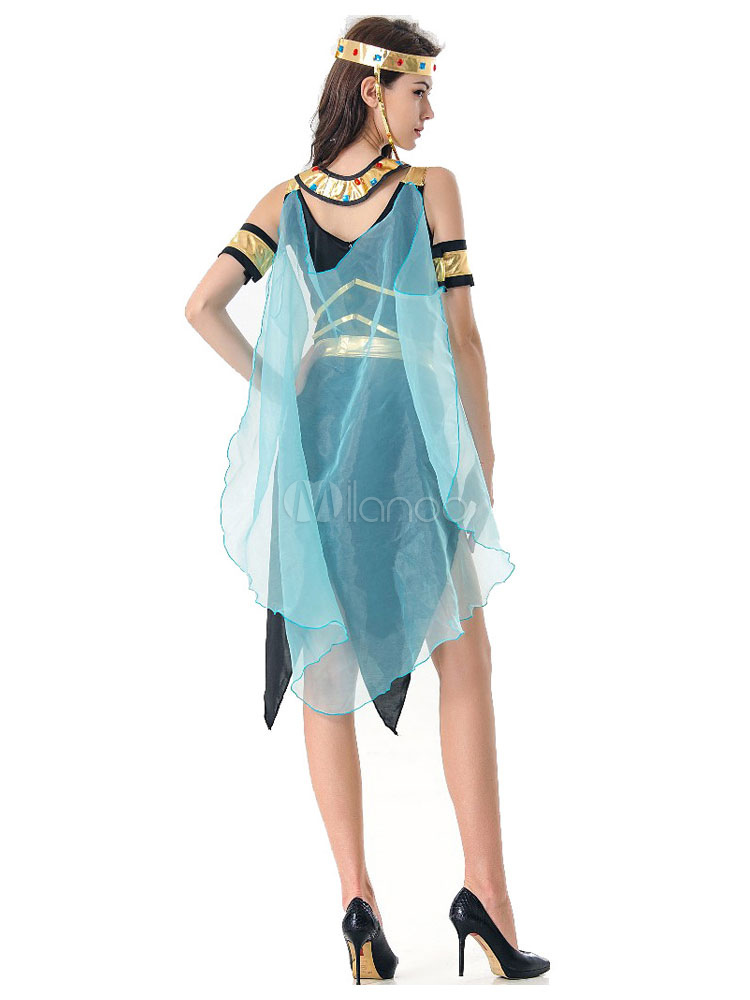 Ägyptische Königin Kostüm Cleopatra Damenkleid Vierteiliges Outfit Karneval Kostüm