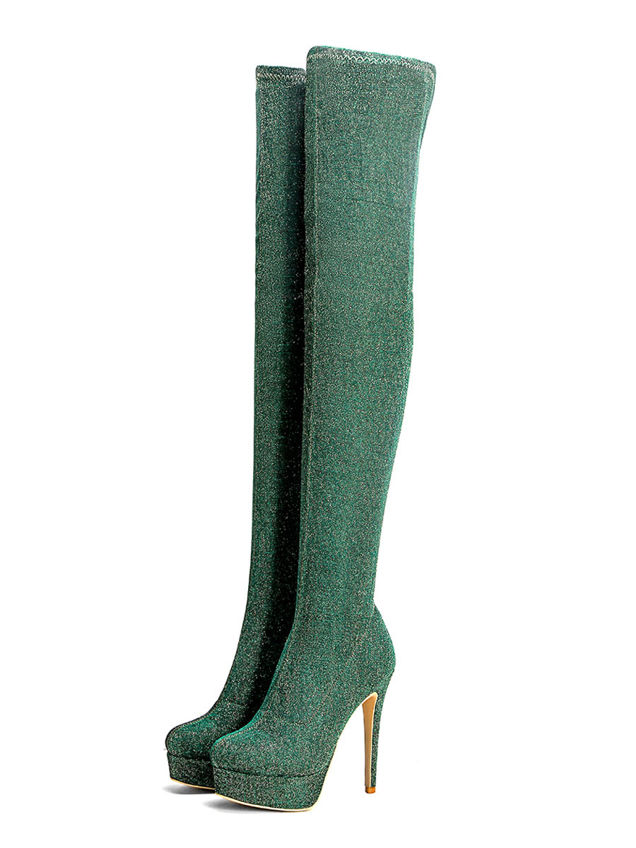green over the knee boots