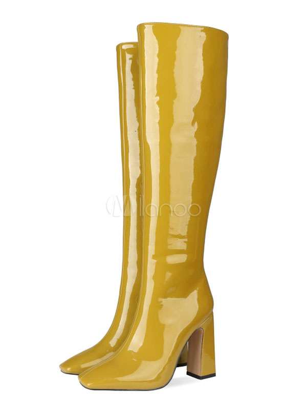 bota cano alto salto quadrado