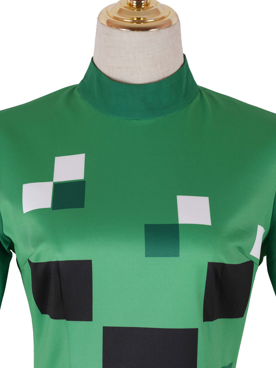 Minecraft Creeper Jumpsuit With Pants Cosplay Costume Halloween