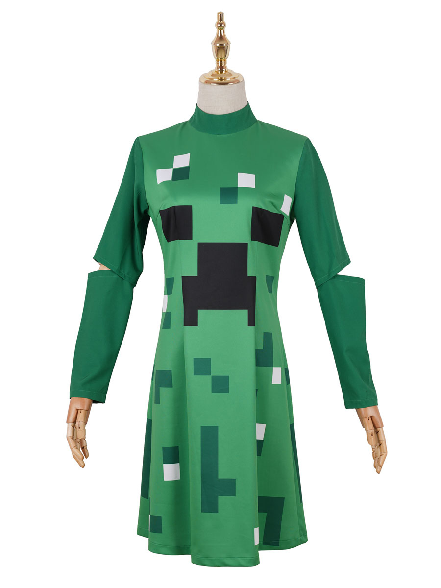 Minecraft Creeper Jumpsuit With Pants Cosplay Costume Halloween
