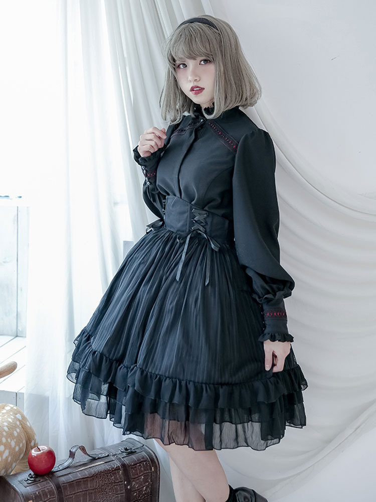 ゴシックロリータopドレスロングスリーブフィードムーンロリータワンピースドレス Milanoo Jp