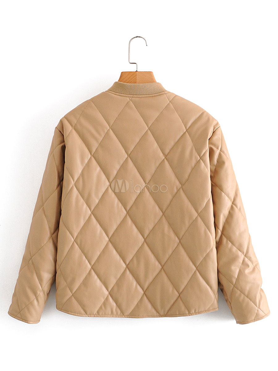 Capispalla in pelle PU geometrica con frange con colletto alla rovescia