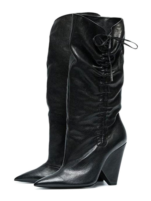 mid heel pointed boots