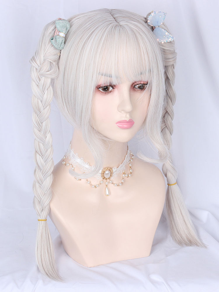 Costumes Lolita | Sweet Lolita Wigs Warm White Polyester Fiber Crochet Lolita Accessories - DH82334