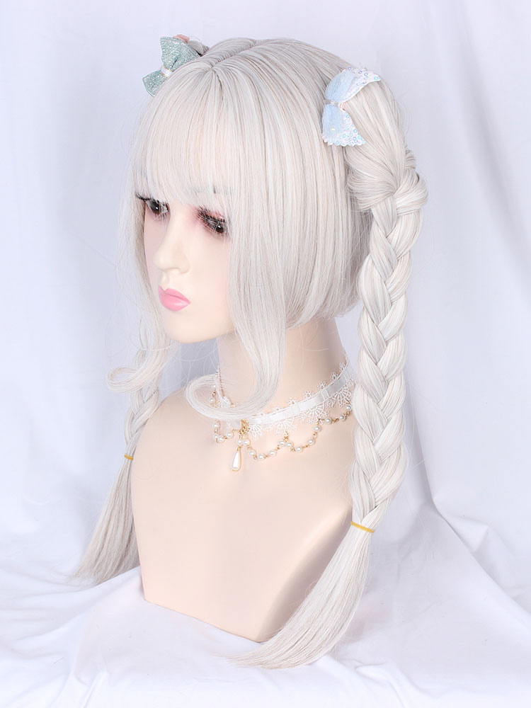 Costumes Lolita | Sweet Lolita Wigs Warm White Polyester Fiber Crochet Lolita Accessories - DH82334