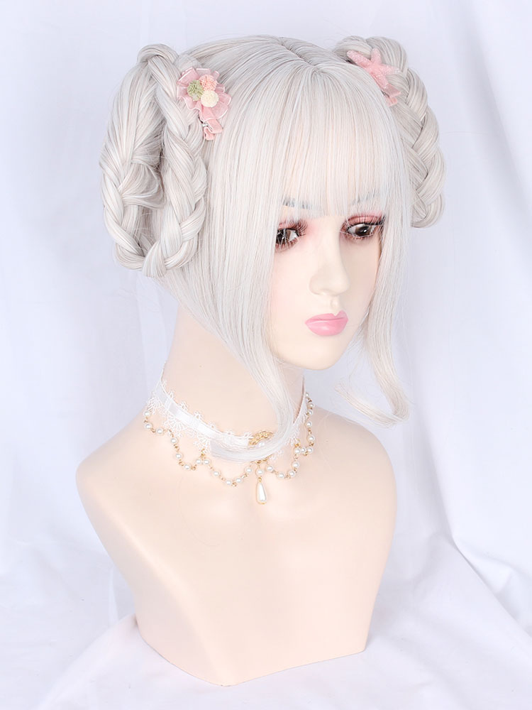 Costumes Lolita | Sweet Lolita Wigs Warm White Polyester Fiber Crochet Lolita Accessories - DH82334