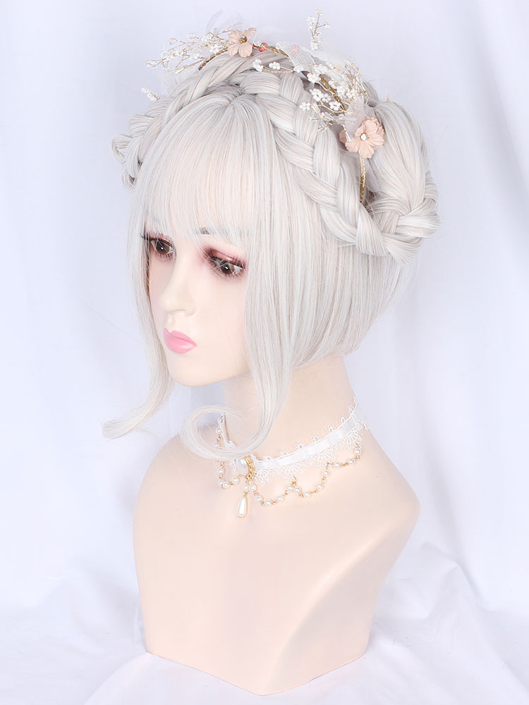 Costumes Lolita | Sweet Lolita Wigs Warm White Polyester Fiber Crochet Lolita Accessories - DH82334