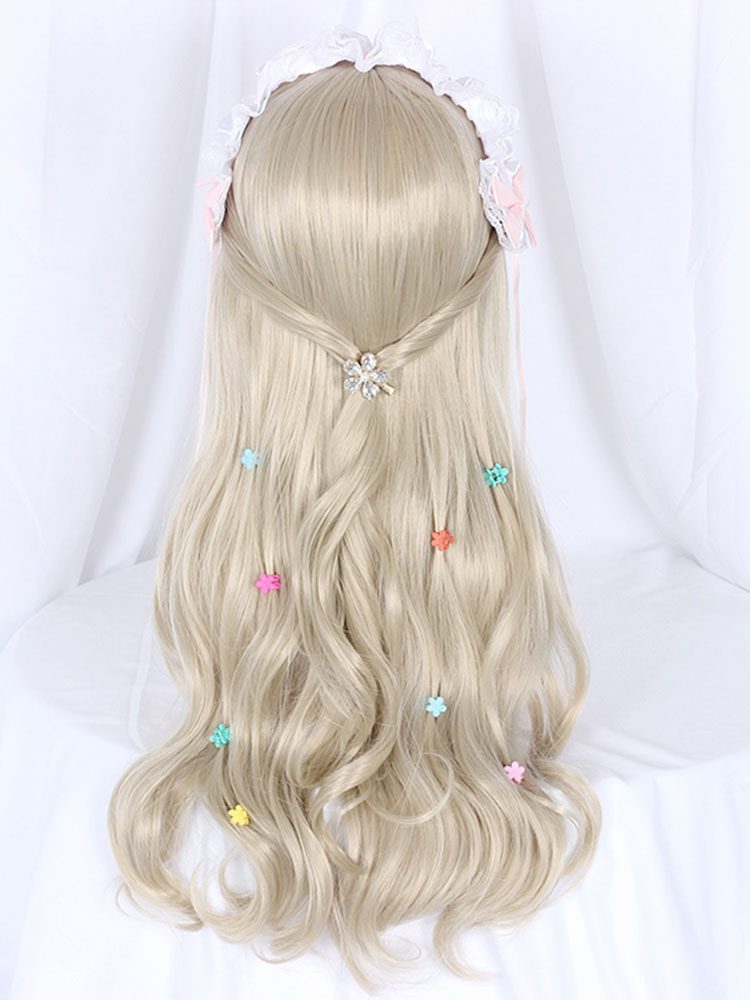 Costumes Lolita | Sweet Lolita Wigs Silver Heat-resistant Fiber Bows Lolita Accessories - MY82134