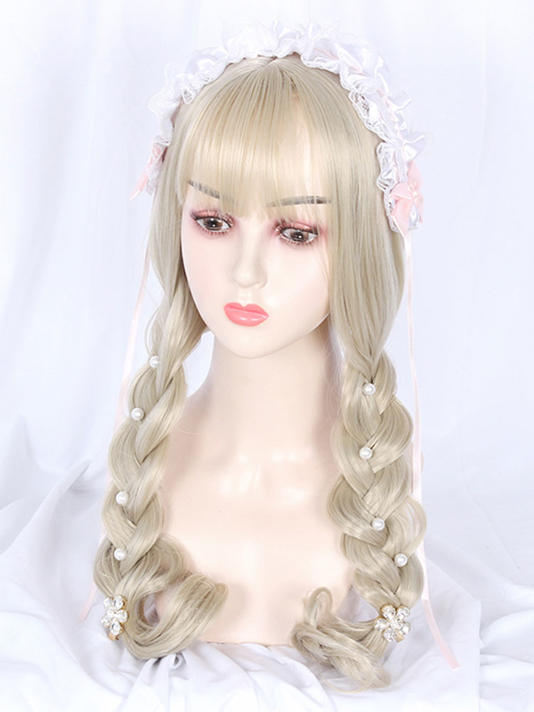 Costumes Lolita | Sweet Lolita Wigs Silver Heat-resistant Fiber Bows Lolita Accessories - MY82134