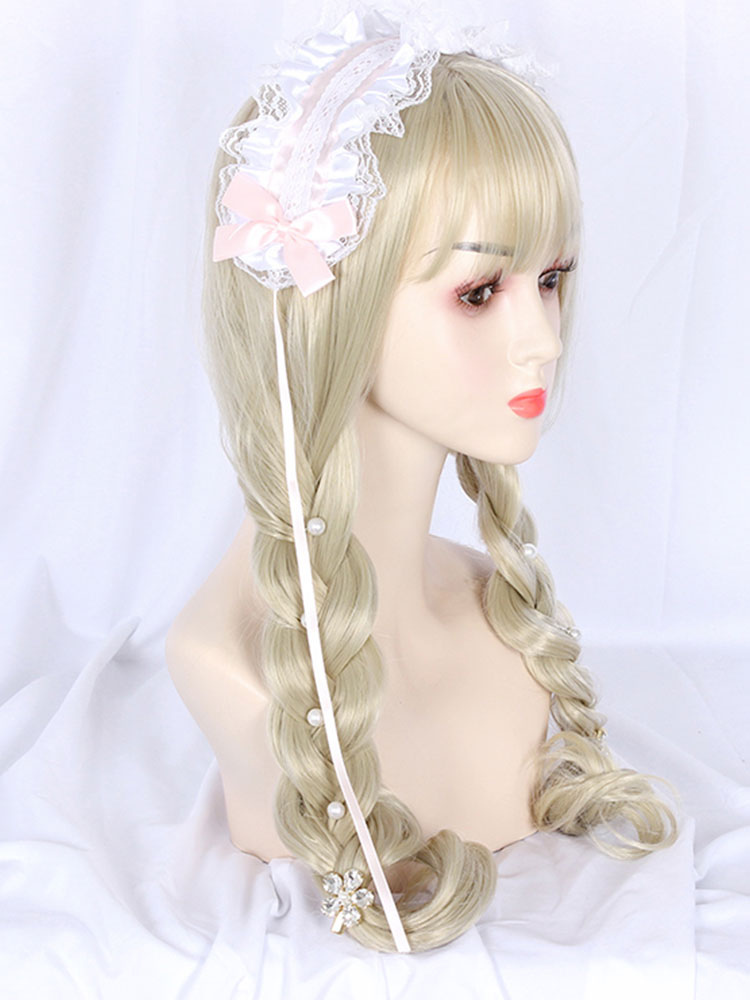 Costumes Lolita | Sweet Lolita Wigs Silver Heat-resistant Fiber Bows Lolita Accessories - MY82134