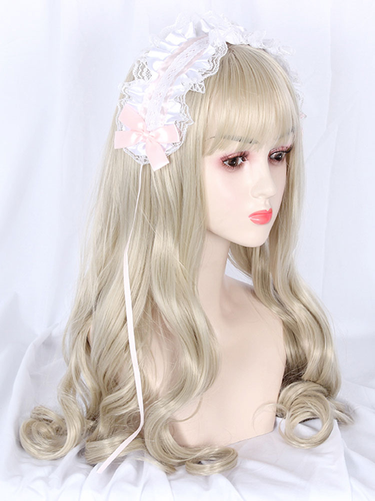 Costumes Lolita | Sweet Lolita Wigs Silver Heat-resistant Fiber Bows Lolita Accessories - MY82134