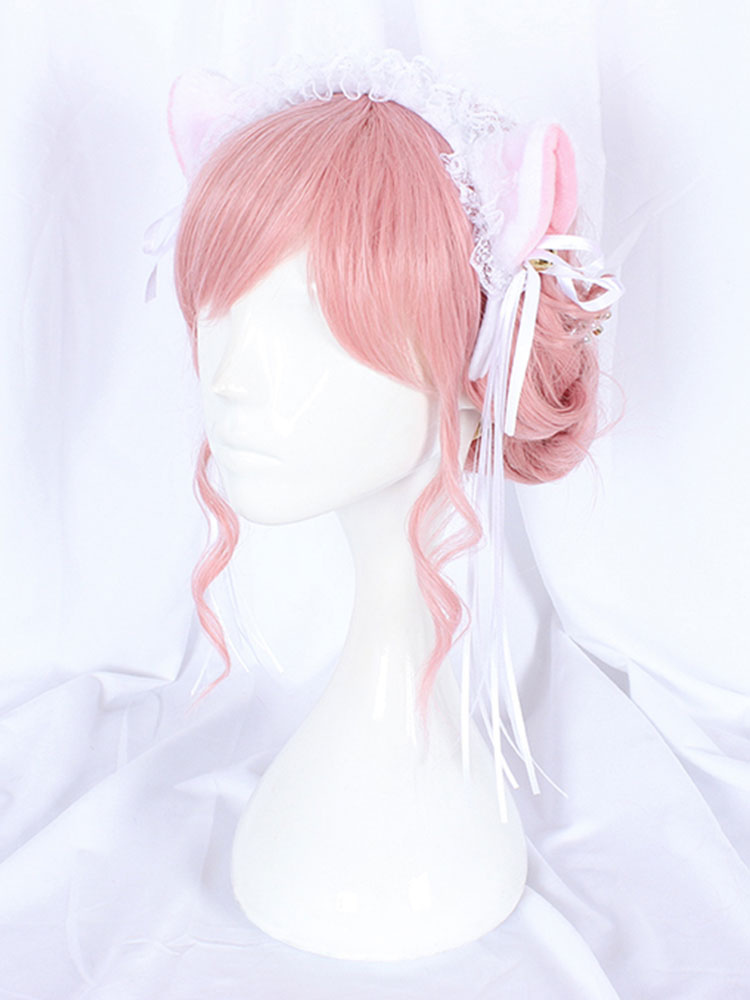 Costumes Lolita | Sweet Lolita Wig Cameo Pink Heat-resistant Fiber Lolita Accessories - XY56023