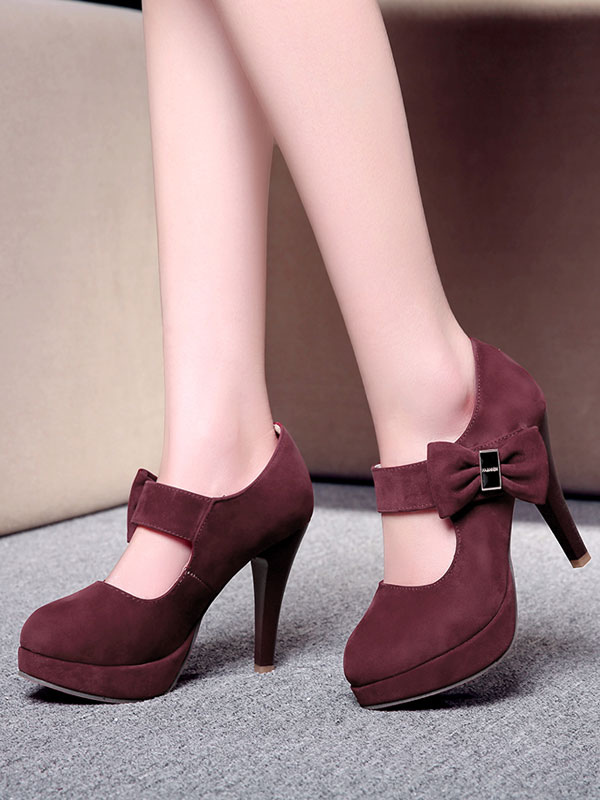 dark red high heel shoes