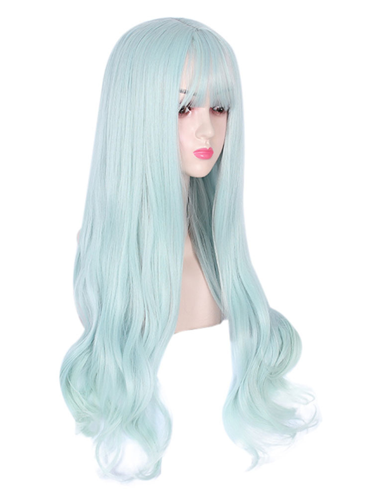 Costumes Lolita | Sweet Lolita Wig Pastel Blue Fiber Flowers Lolita Accessories - GR03855