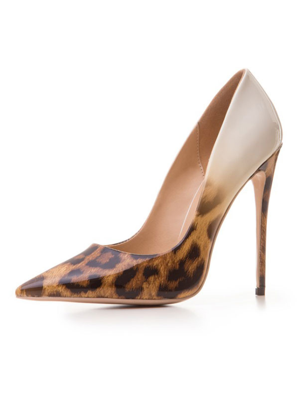 Zapatos de Mujer | Mujeres Tacones altos Punta puntiaguda Estampado de leopardo Tacón de aguja Desnudo Zapatos de tacón alto - ZR51319