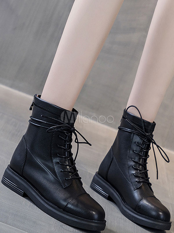 pointed toe lace up boots flat