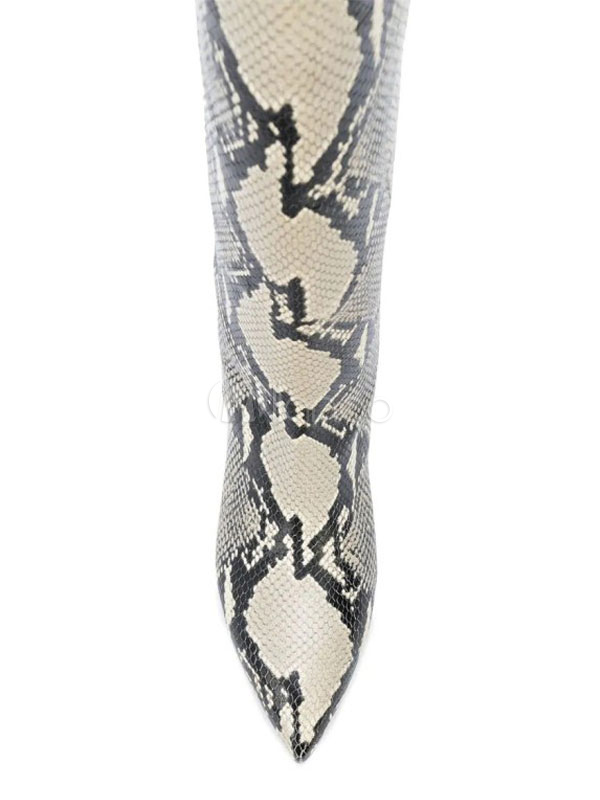 snakeskin booties kitten heel