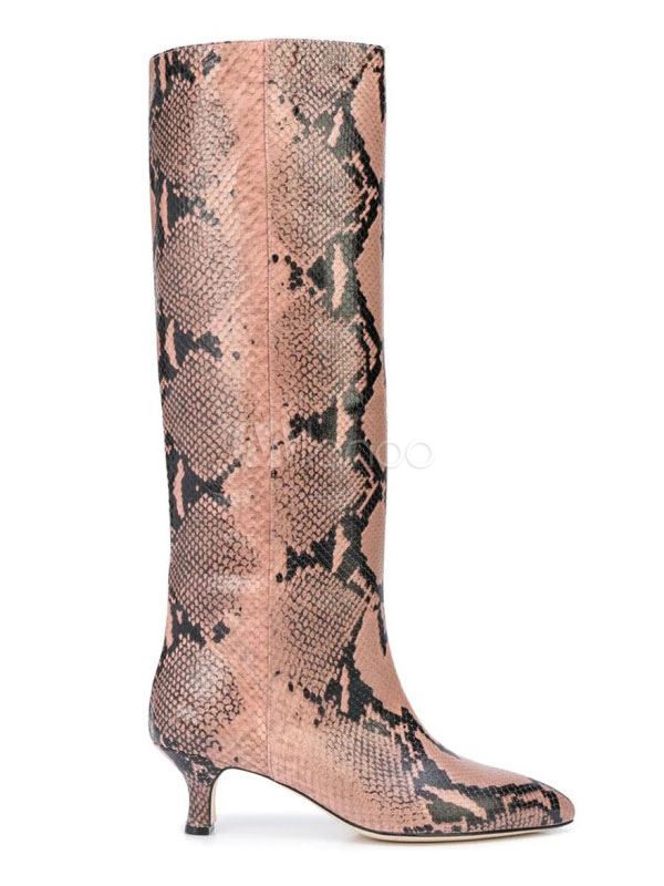 snake wide calf boots