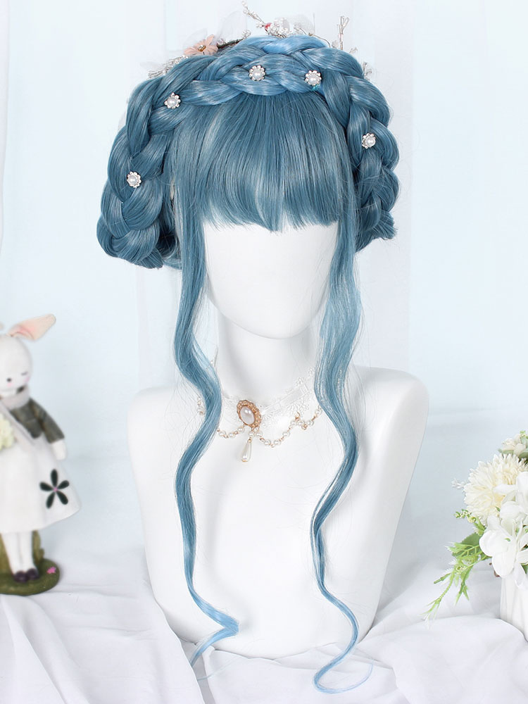 Costumes Lolita | Sweet Lolita Wig 46cm-65cm Heat-resistant Fiber Teal Lolita Accessories - WY95744