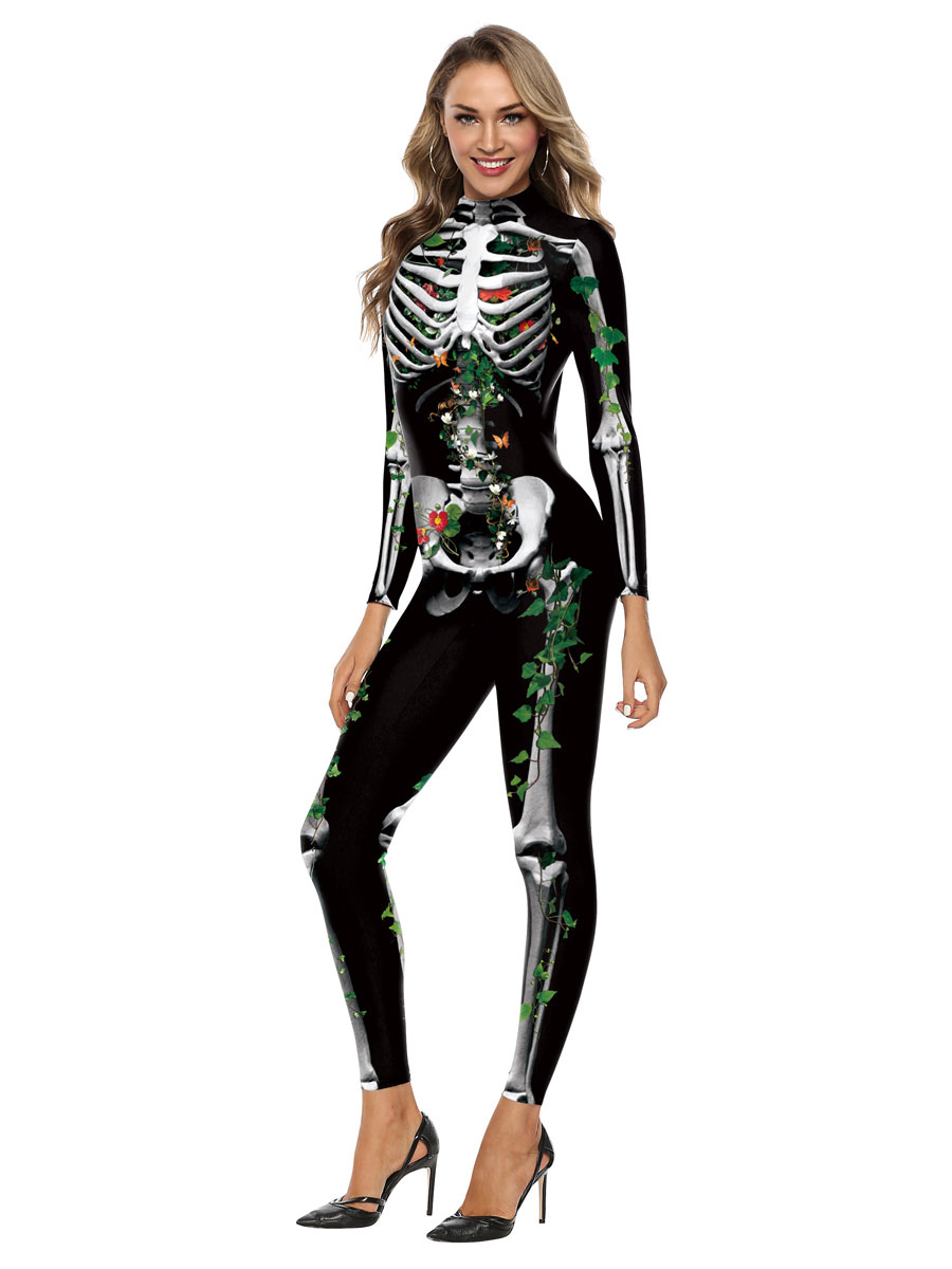 Halloween Costumes Black Stretch Jumpsuit Polyester Leotard Holidays