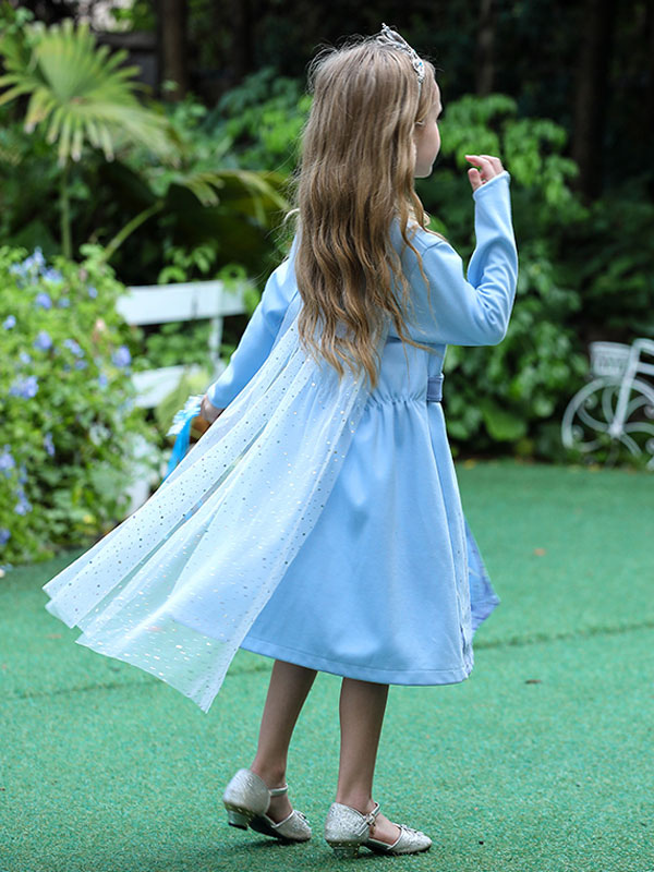 Disfraces Sky Light Elsa congelado II de Halloween cosplay vestido azul  Abrigo de algodón Niños Cosplay - Costumeslive.com