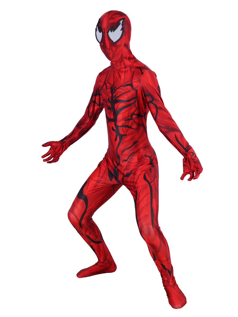 Marvel Spider Man Carnage Cosplay Without Teeth Red Jumpsuit Polyester ...