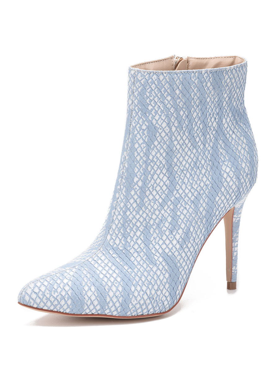 sky blue ankle boots