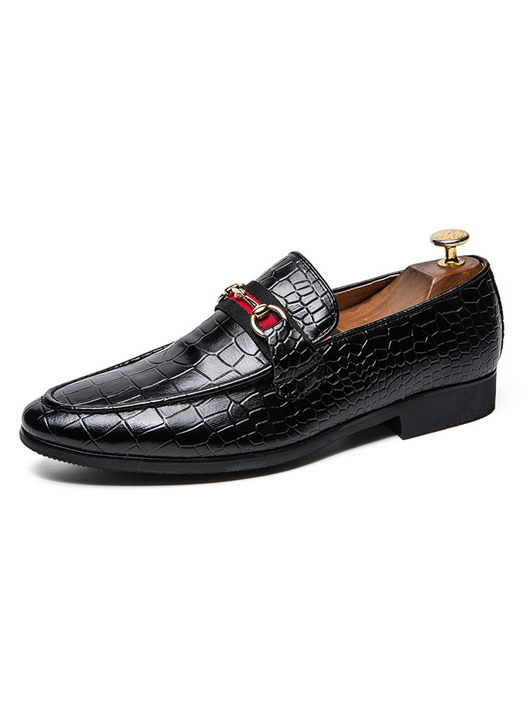 Zapatos de hombre | Zapatos sin cordones con correa de monje de cuero negro mocasín para hombre - IR62972
