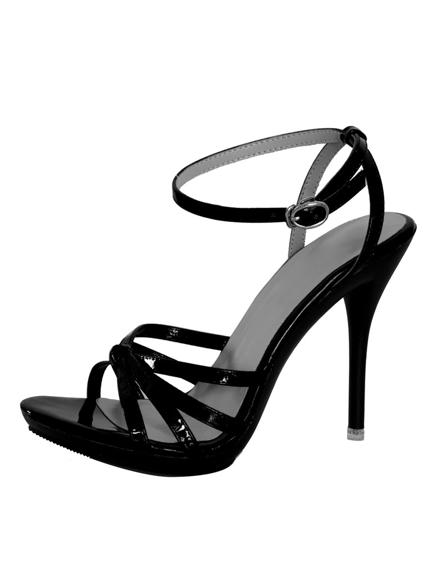 Women's Red Strappy Stiletto Heel Sandals - Milanoo.com