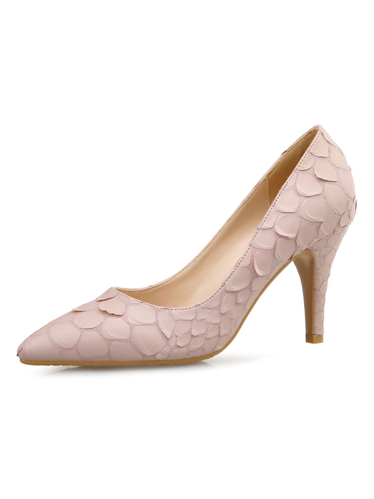 Zapatos de Mujer | Tacones altos para mujer, rosa, sin cordones, puntiagudos, tacón de aguja, retro - QY63527
