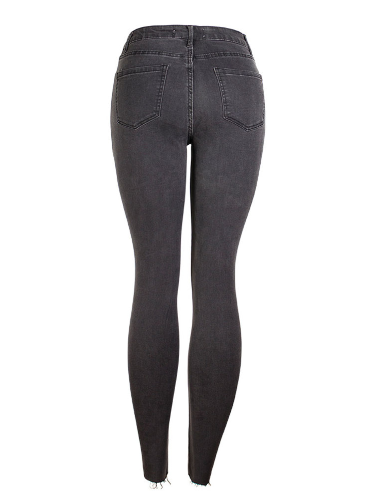 calça jeans cinza escuro feminina