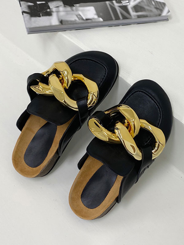 white flat mules shoes