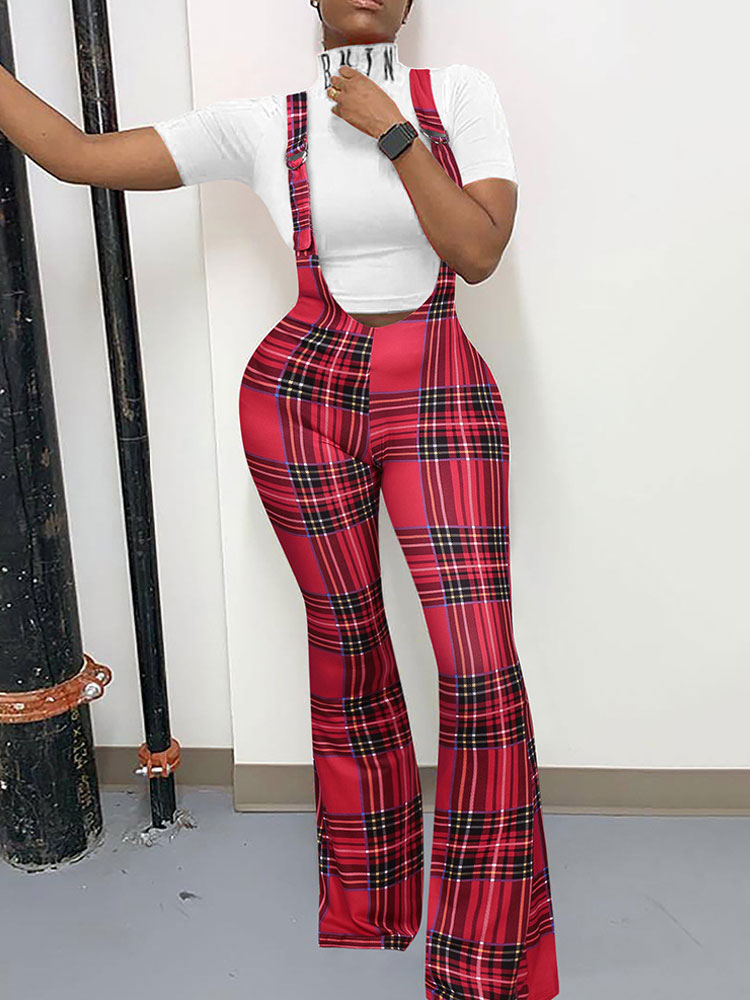skinny leg plaid pants