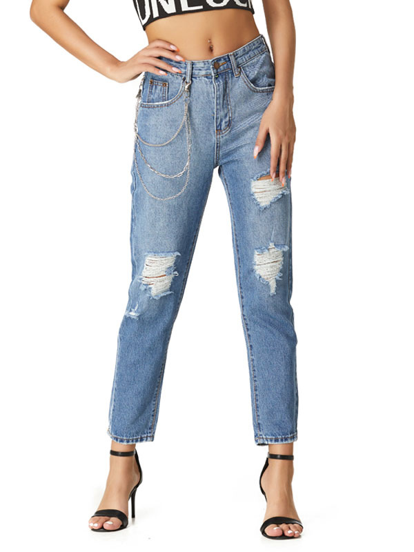 calça de ganga feminina