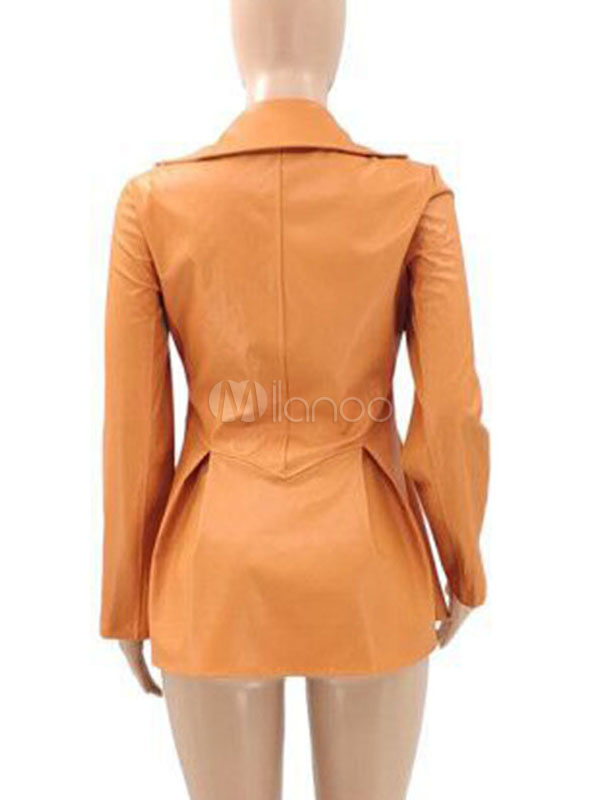 Women's Yellow Jacket V Neck Long Sleeve Zipper Warmth Preservation