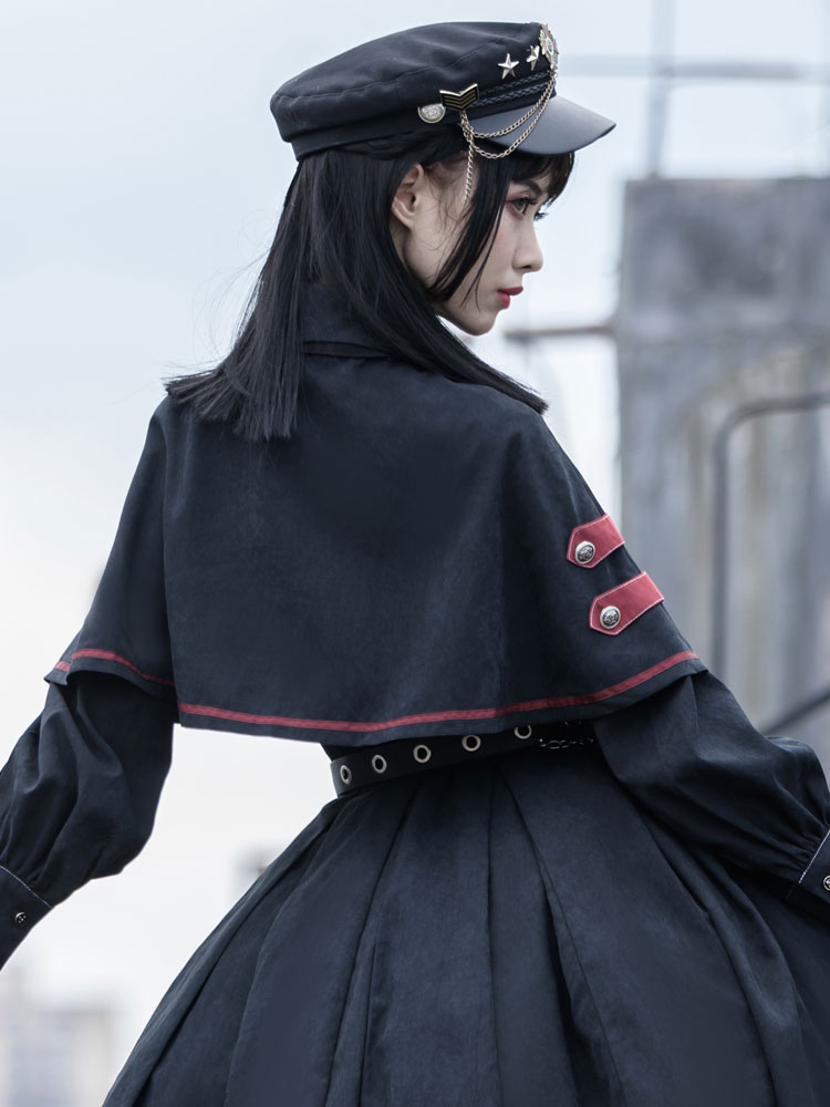 Gothic Lolita OP Dress Military Style 4 Pieces Set Academic Lolita ...