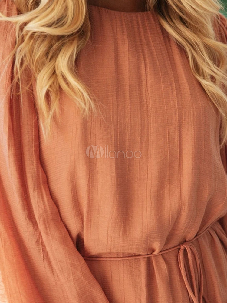 Two-Piece Long Sleeve Knee-Length Occasion Dress Orange