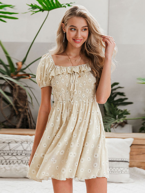 beige summer dress