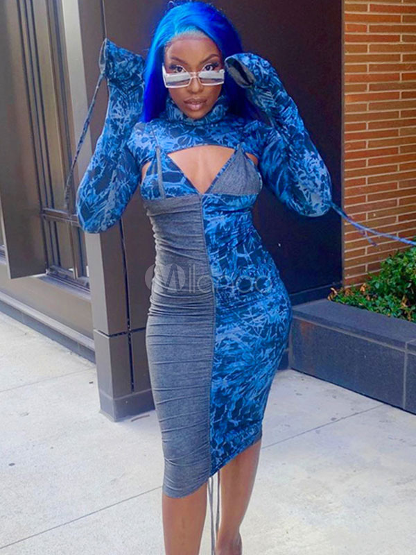 two tone blue dress