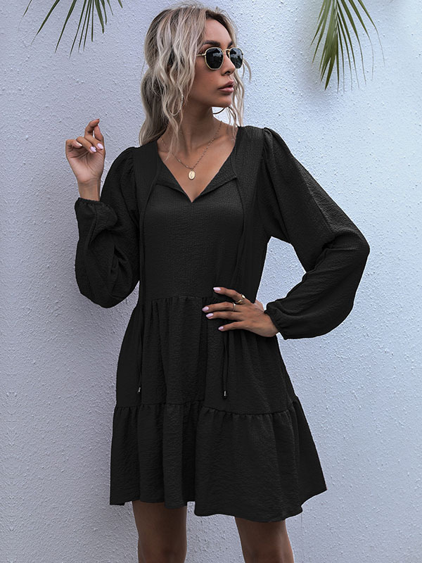 Women Shift Dresses Long Sleeves 