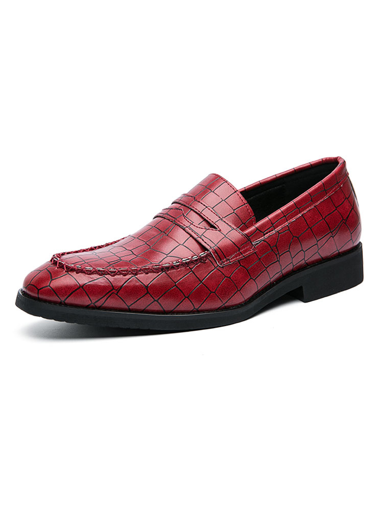 Ligeramente Surichinmoi plan de estudios Zapatos mocasines rojos para hombre Zapatos casuales de grano de piel de  serpiente con punta redonda y punta redonda - Milanoo.com