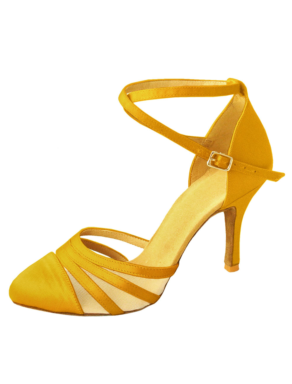 Ankle Straps Latin Dance Sandals Satin Ballroom Shoes - Milanoo.com